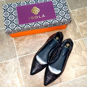 NWT Isola Padra Snakeskin Leather Flats
